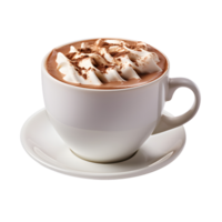 Cup of Hot Chocolate with Cream isolated on Transparent Background. Generative AI png