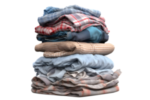 Stack of Cloth Folded isolated on transparent background. Generative AI. png