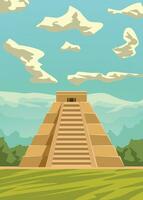 maya pyramid image 02 vector