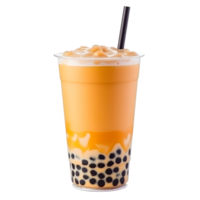 Boba Milk Tea Isolated on Transparent Background. Generative AI. png