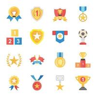 Pack of Achievement Flat Icons vector