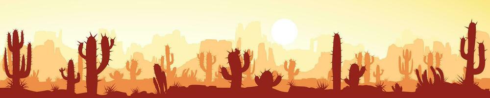 wide image of desert landscape vector