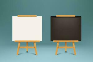 wooden blackboards set vector