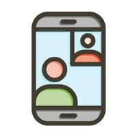 Video Calling Vector Thick Line Filled Colors Icon For Personal And Commercial Use.