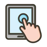 Touch Screen Vector Thick Line Filled Colors Icon For Personal And Commercial Use.