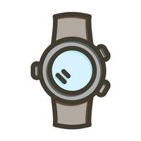 inteligente reloj vector grueso línea lleno colores icono para personal y comercial usar.