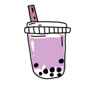 Bubble milk tea in the cup. png