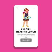 food kid girl healthy lunch vector