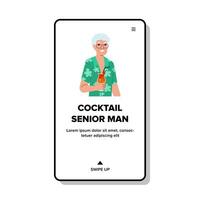 old cocktail senior man vector