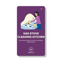 domestic gas stove cleaning kitchen vector