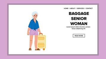 female baggage senior woman vector