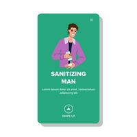 coronavirus sanitizing man vector