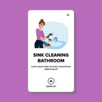 limpiar lavabo limpieza baño vector