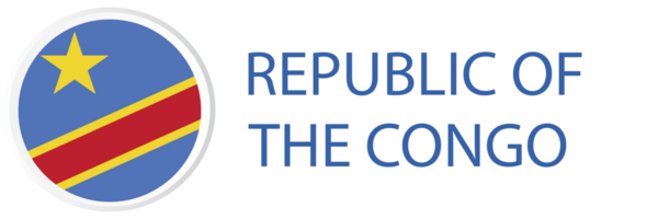 republik av de kongo flagga i knapp webb. png