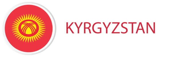 Kirghizistan drapeau dans la toile bouton, bouton Icônes. png