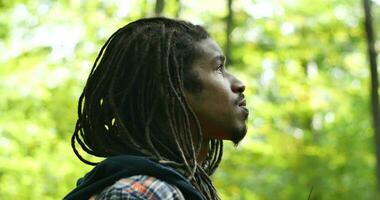 African American Man Portait In Nature video