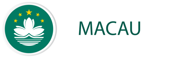 Macao bandera en web botón, botón iconos png