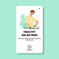 food healthy salad man vector