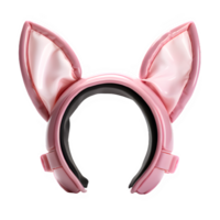 rosado venda con linda gato orejas ,lindo conejito oído venda aislado png ,generativo ai