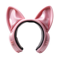 pink headband with cute cat ears ,Cute bunny ear headband isolated png ,generative ai