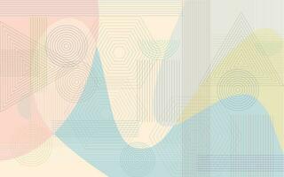 abstract background circle line round and square pastel color minimalism style vector