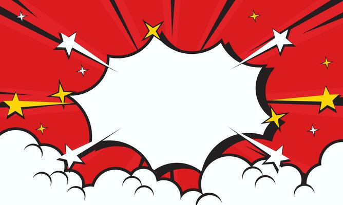 pop art comic background with cloud illustration. flat comic style background