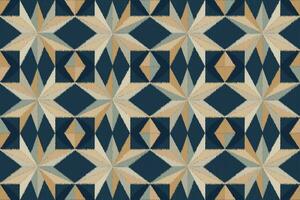 Ikat Pattern, illustration design for texture or fabric print. Indigo pattern, blue background, colorful pattern, diamond pattern. vector