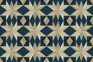 Ikat Pattern, illustration design for texture or fabric print. Indigo pattern, blue background, colorful pattern, diamond pattern. vector