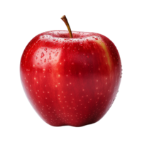 Fresh nature red apple with dew ai generative png