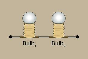 Two Bulbs Connected in Series vector