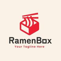 ramen caja japonés comida entrega restaurante logo vector