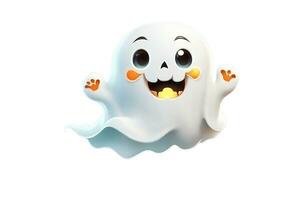 white ghost on a light background kawaii graphics for halloween photo