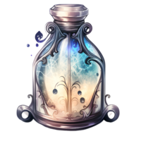 Witches Potion Bottle Watercolor, AI Generative png