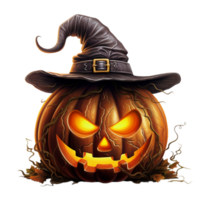 Halloween ardente zucca png ai generativo