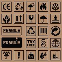Packaging symbols design set vector
