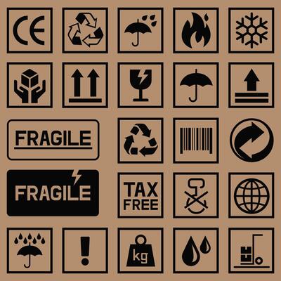 Packaging symbols design set