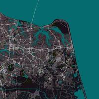 Vector city map of Virginia Beach, USA