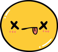 Cute nervous emoji, emoticon doodle outline png