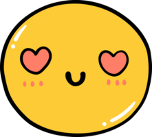 linda en amor emojis, kawaii emoticon garabatear contorno png