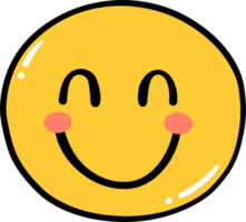 carino contento emoji, kawaii emoticon scarabocchio schema png