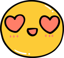 fofa dentro amor emoji, kawaii emoticon rabisco esboço png