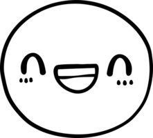 Cute Laughing emoji, emoticon doodle outline png