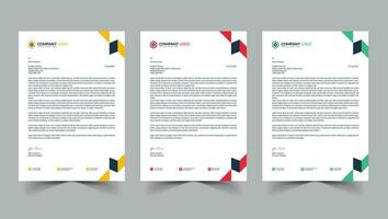 Corporate letterhead Design template with 4 colors vector