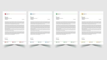 Simple Letterhead Design template with 4 color variants vector