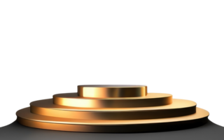 Gold podium on transparent background.Generative AI. png