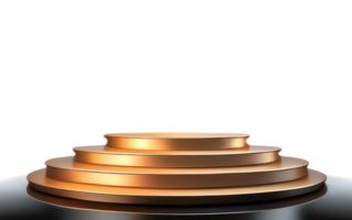 Gold podium on transparent background.Generative AI. png