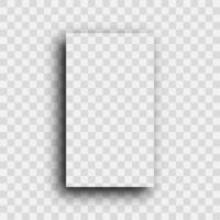 Dark realistic shadow. Shadow of a vertical rectangle isolated on background. Vector illustration.