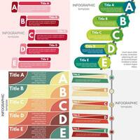 Set of four elements of infographic design. Step by step infographic design template. Vector illustration