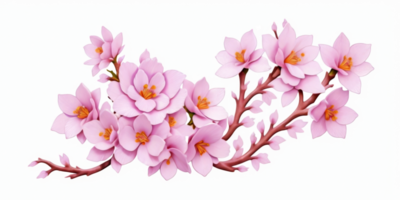 rosa körsbär blomma på transparent bakgrund, generativ ai. png