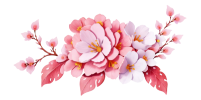 Pink cherry blossom on transparent background,Generative AI. png